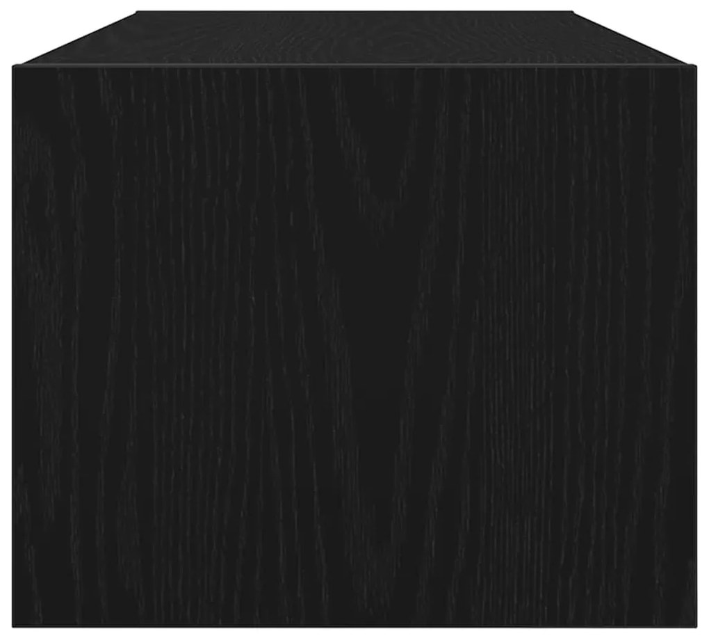 2 db fekete tölgy színű szerelt fa TV-szekrény 80x31x25,5 cm