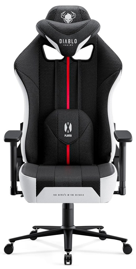 Diablo X-Player 2.0 szövet gamer szék Átlagos méret: fehér-fekete Diablochairs