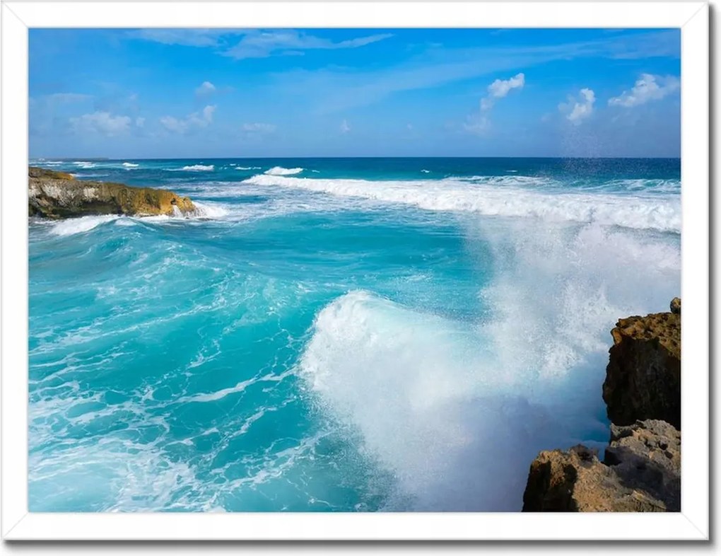 Poszterek keretben 40x30 Nyugtalan tenger Hullámok