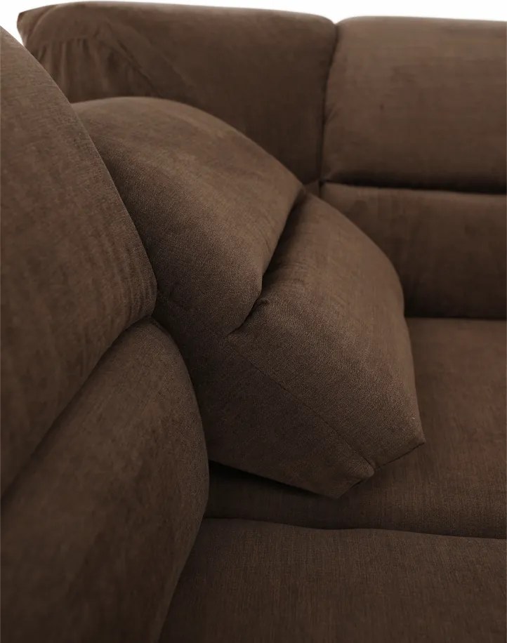 Ülőgarnitúra, textilbőr barna/szövet barna, SANTIAGO U