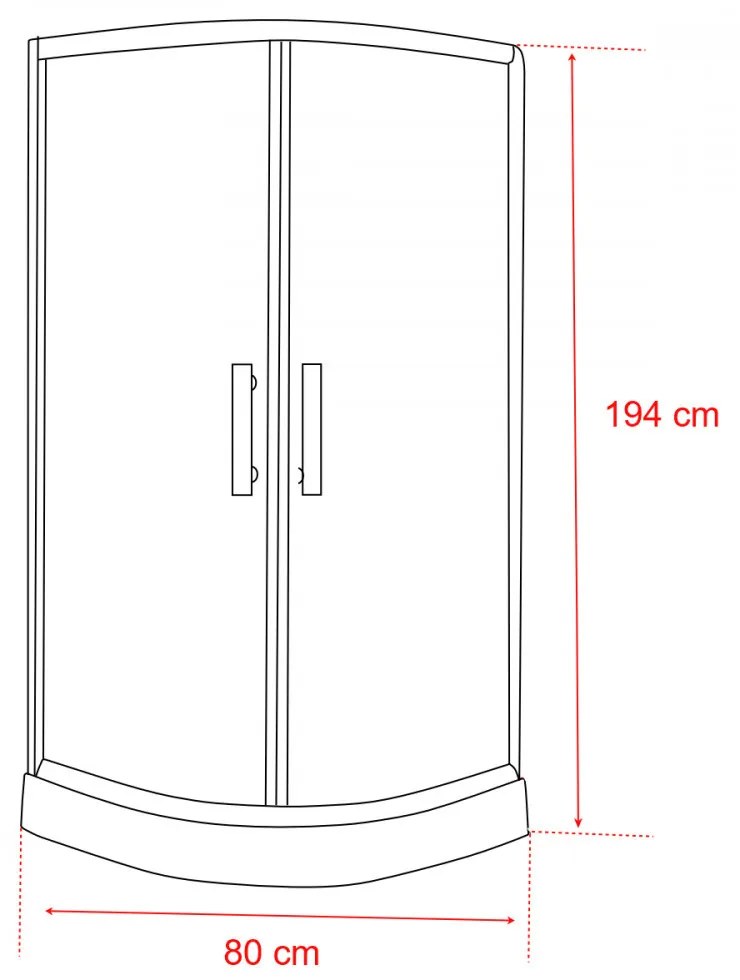 Spirit Bamboo 80x80 cm íves zuhanykabin zuhanytálcával