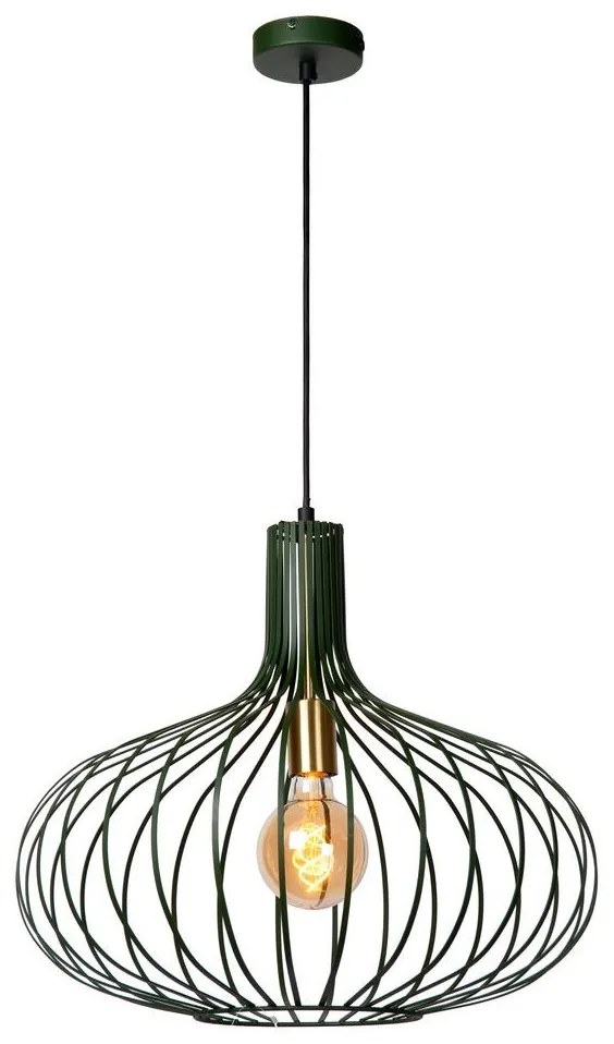 Lucide 78374/50/33 - Csillár zsinóron MANUELA 1xE27/60W/230V á. 50 cm zöld