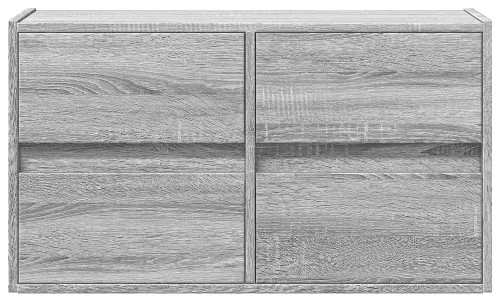 szürke sonoma színű fali TV-szekrény LED-del 80 x 31 x 45 cm