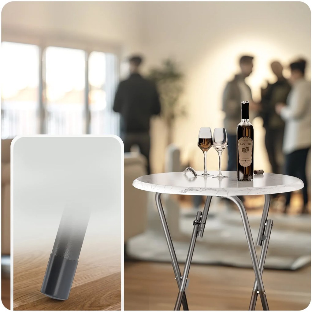 Casaria® Bár összecsukható asztal Ø60cm - fehér