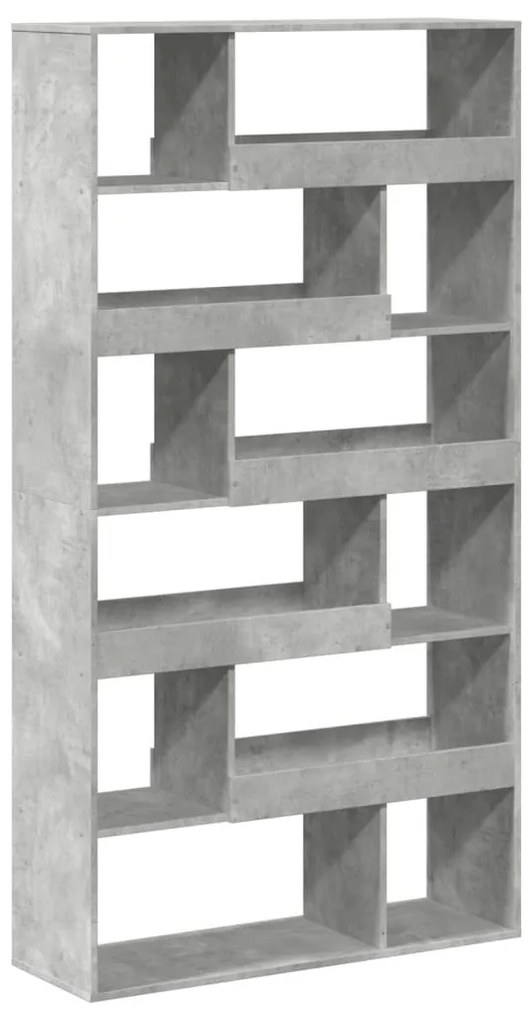 betonszürke szerelt fa könyvespolc 100 x 33 x 187,5 cm
