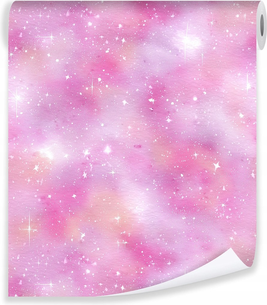 Gyerek Tapéta Rózsaszín Csillagok Flizelin Fal Gyerekszoba