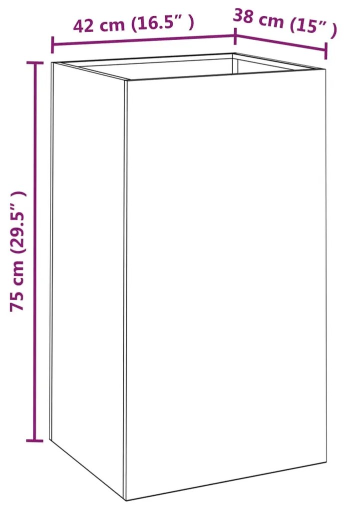 vidaXL corten acél növénytartó 42x38x75 cm