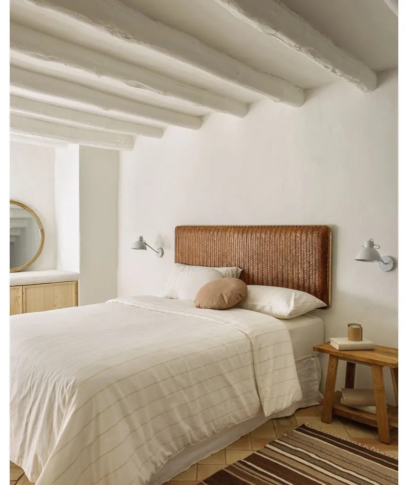 Barna bőr ágytámla 163x60 cm Natesa – Kave Home