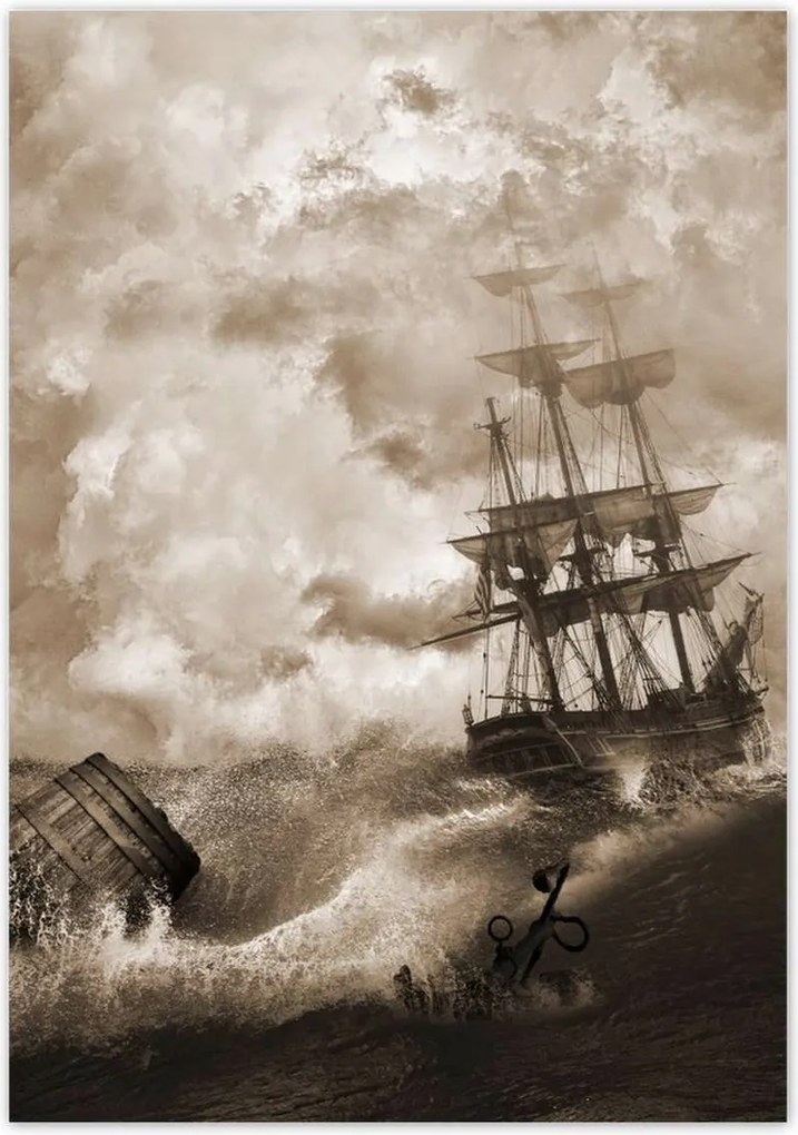 Poszterek 70x100 Vihar Tenger Hajó Tájkép