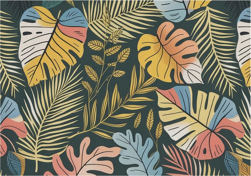 Flizelin tapéta Divatos 3D fali Trópusi energia 208x146 ragasztóval