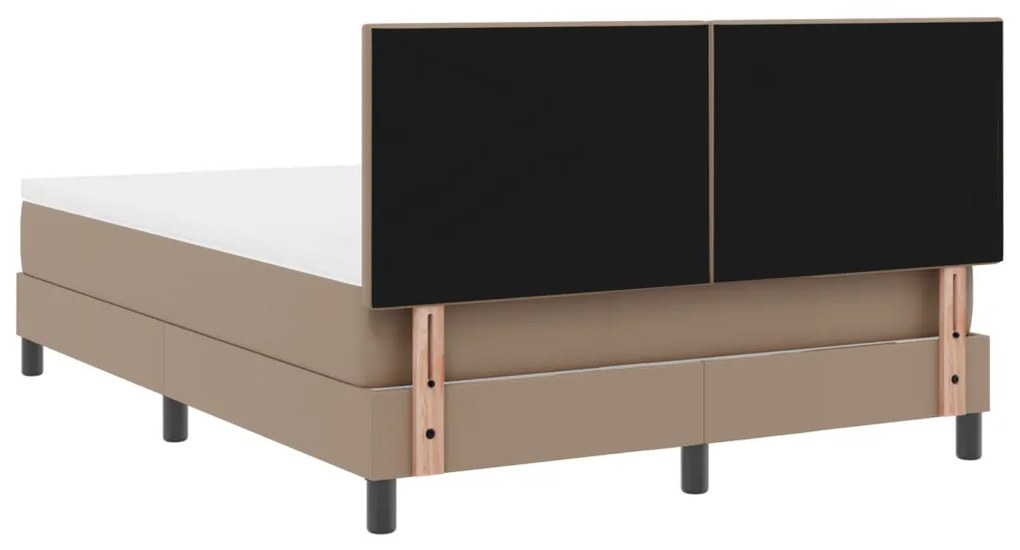 Boxspring ágy matraccal - Cappuccino, 140x190 cm, műbőr