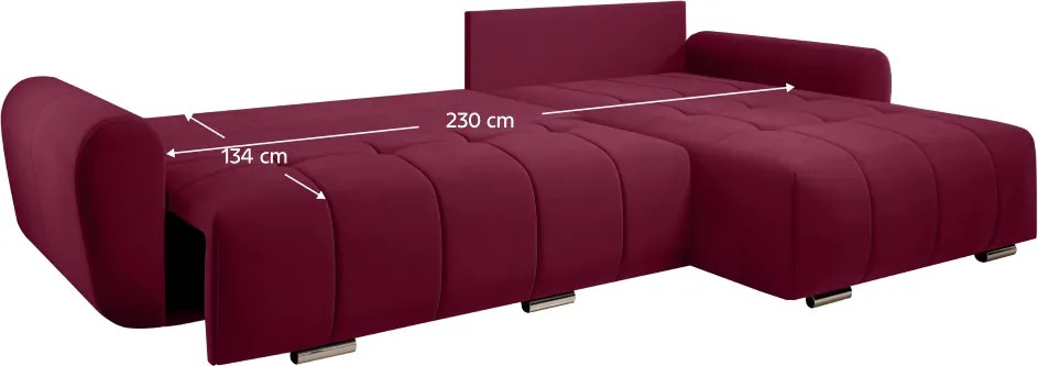 Univerzális ülőgarnitúra, anyag Monolith bordó, LONGA ROH