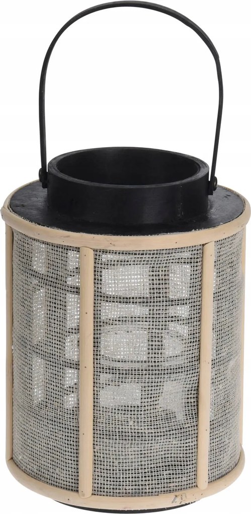 Fém Bambusz Lampion Ø 17 x 22 cm fekete