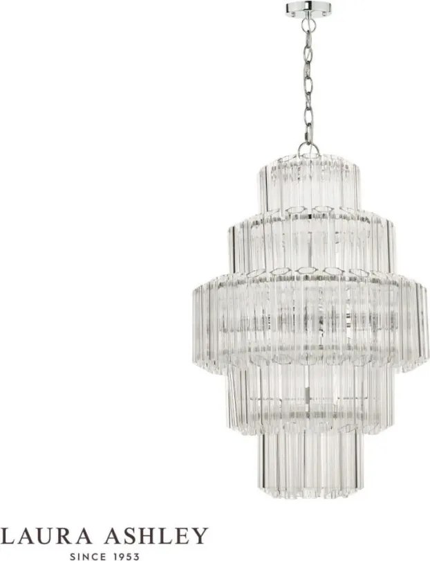 LAURA ASHLEY 3756148-Q GENEVIEVE Kristály Függesztett Lámpa Csiszolt Króm E14 IP20