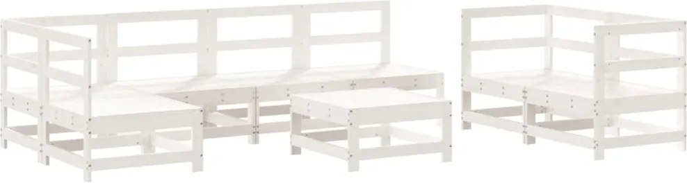 vidaXL 8 részes fehér tömör fenyőfa kerti ülőgarnitúra