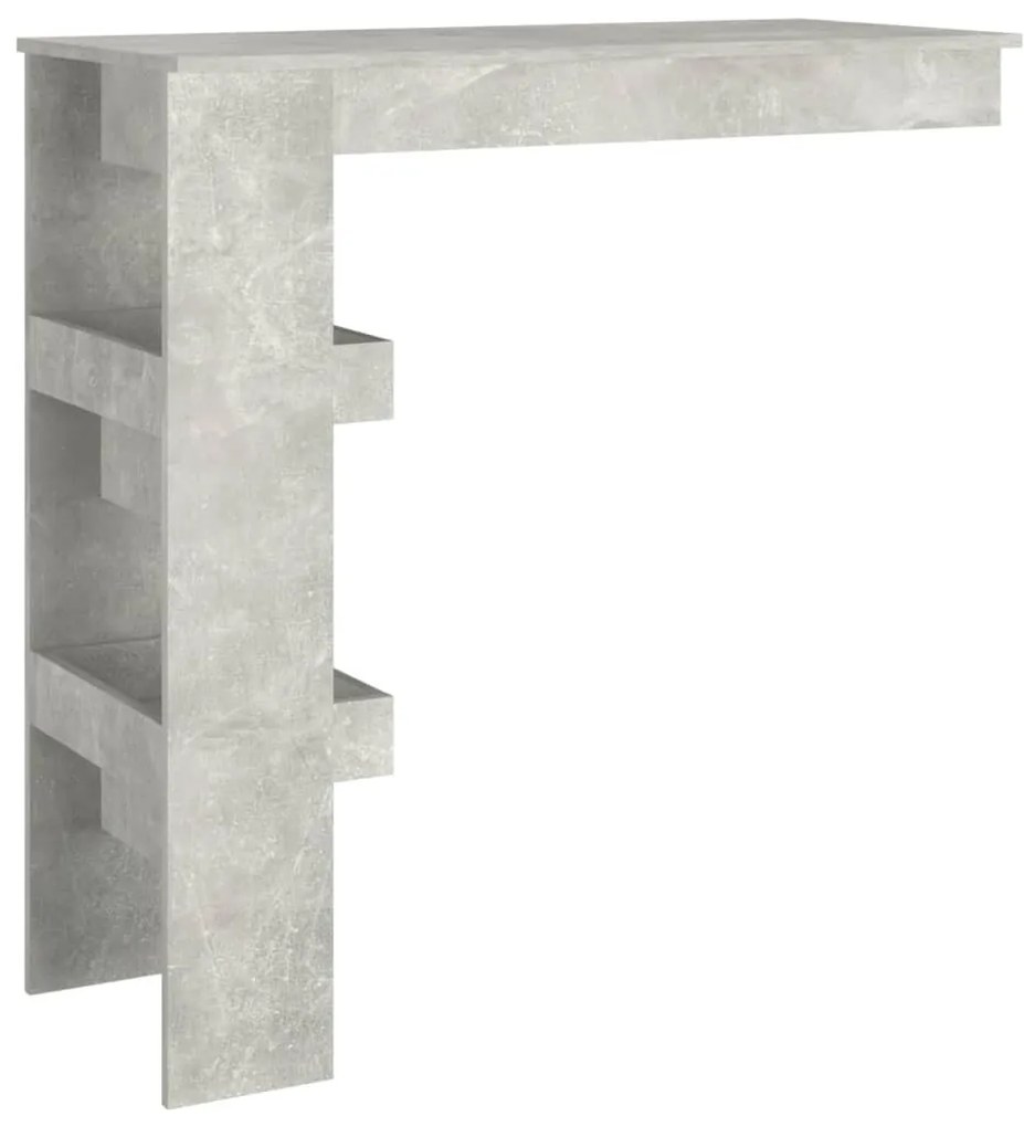 Betonszürke fatermék fali bárasztal 102 x 45 x 103,5 cm