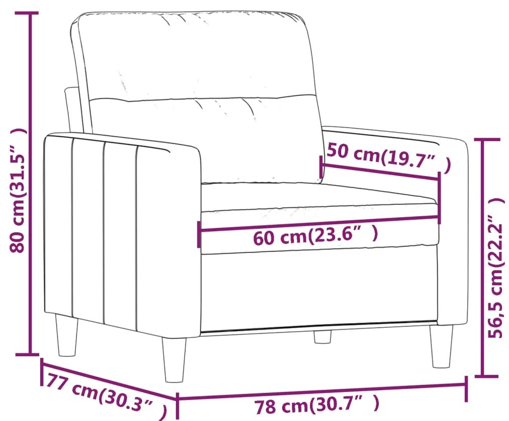 tópszínű szövet kanapéfotel 60 cm