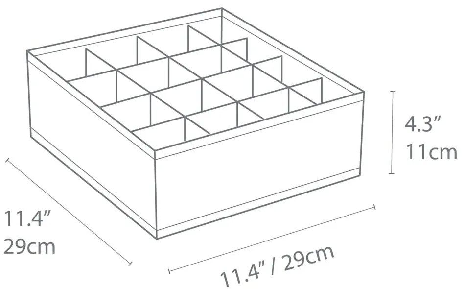 Drawer szürke fiókrendszerező 16 rekesszel - Bigso Box of Sweden