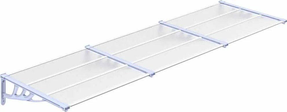 vidaXL szürke és átlátszó polikarbonát ajtóelőtető 297,5 x 90 cm