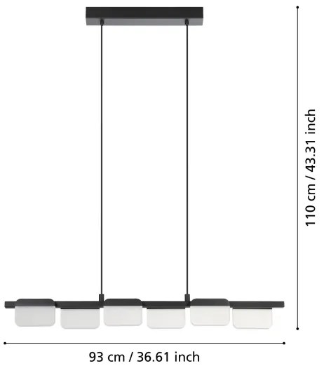 Eglo 98876 - LED Dimmelhető csillár zsinóron ERVIDEL 6xLED/4,5W/230V