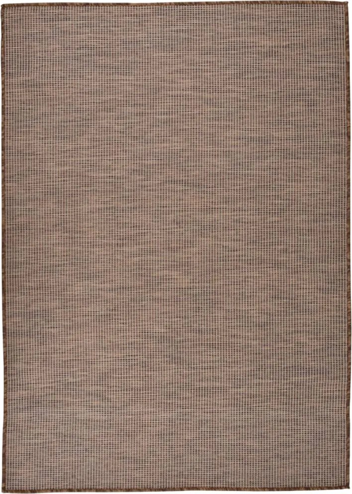vidaXL barna lapos szövésű kültéri szőnyeg 140 x 200 cm