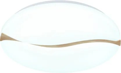 Globo 41790-18 Mennyezeti lámpa, fém fehér, műanyag fehér, fa barna, több szint fali kapcsolóval, színek rögzíthetők, memória funkció, ø: 330mm, M: 70mm, tartozék: LED 24W 230V, 2860lm forrás, 1910lm kimenet, CCT 3000/6000/4200K