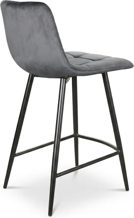 MILA VELVET szürke bárszék fekete lábakkal