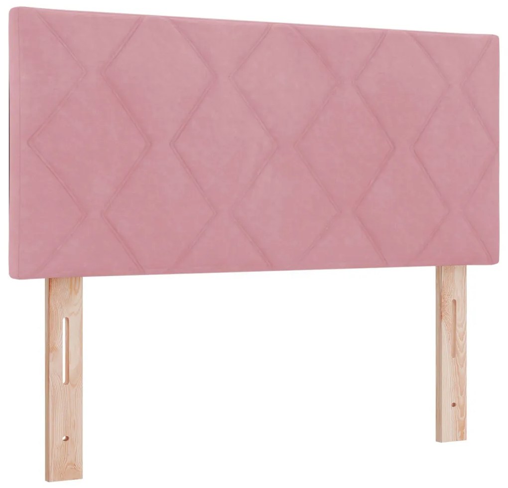 Fejtámla Gyémánt Blokk Design Rózsaszín 100 cm Bársony
