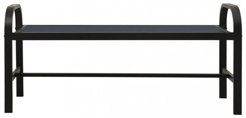 fekete acél és WPC kerti pad 124,5 cm