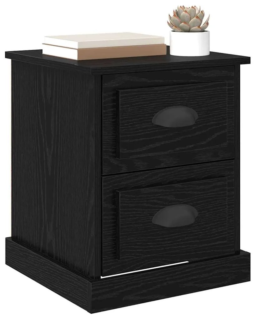 Éjjeliszekrény 2 pcs Musta tammi 39 x 39 x 47.5 cm Faanyag
