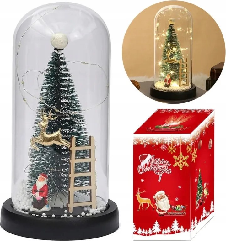 Világító Karácsonyfa Búra Karácsonyfa Lámpa Led Nád Üveg Fehér Meleg