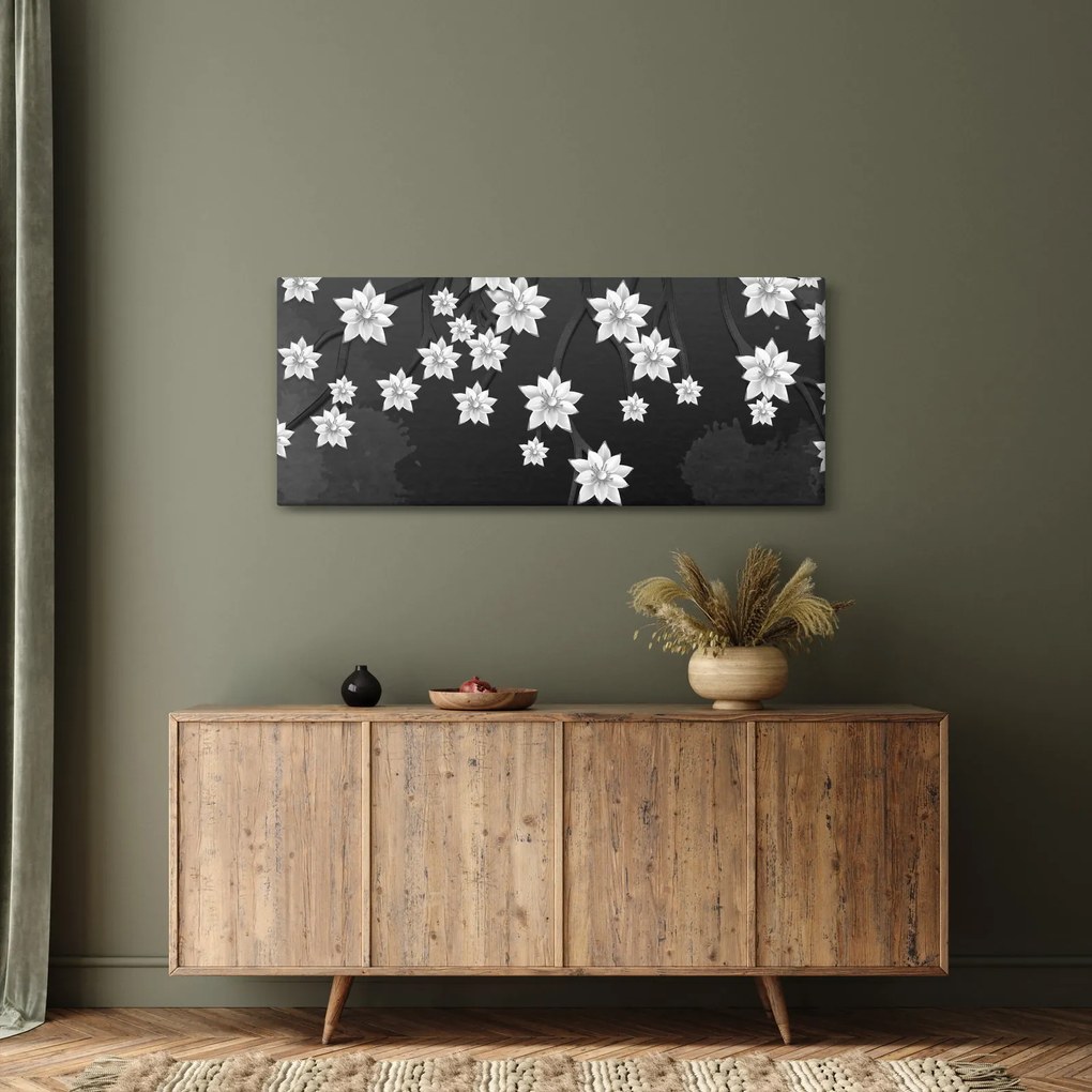 Kép - virágok az ágakon (120x50 cm)