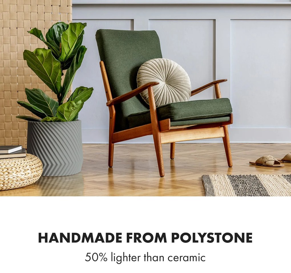 Fox & Fern Heusden, virágcserép, Polystone, növények számára alkalmas, kézzel készített