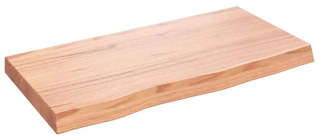 világosbarna kezelt tömör tölgyfa fali polc 80x40x(2-6) cm