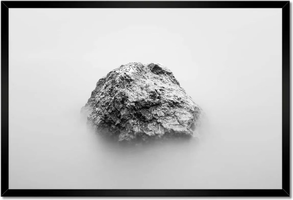 Poszter keretben 60x40 Fekete-fehér Szikla