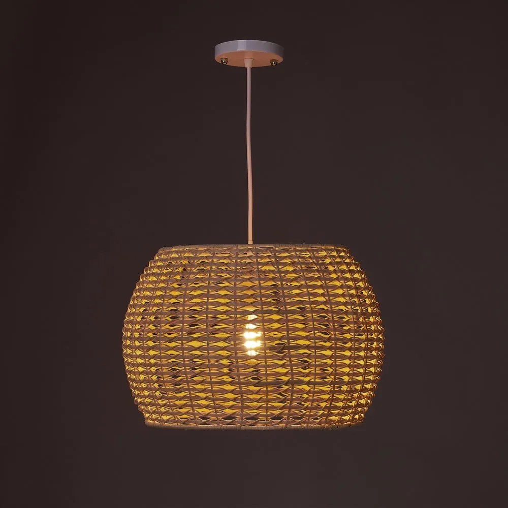 Natúr színű rattan mennyezeti lámpa rattan búrával ø 35 cm Natural Way – Casa Selección