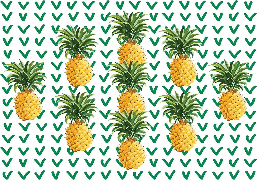 Flizelin fotótapéta Ananász trópusi ritmus geometria 400x280 +ragasztó