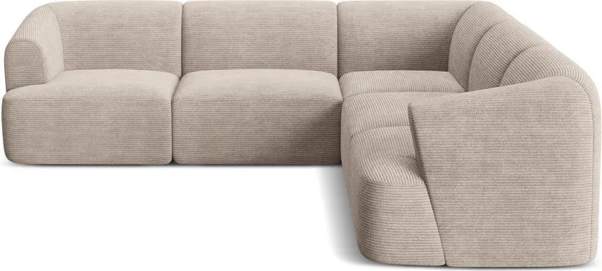 Világosbarna kordbársony sarokkanapé Campi – Cosmopolitan Design