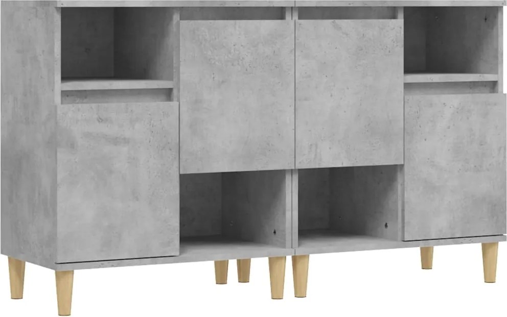 vidaXL 2 db betonszürke szerelt fa tálalószekrény 60 x 35 x 70 cm