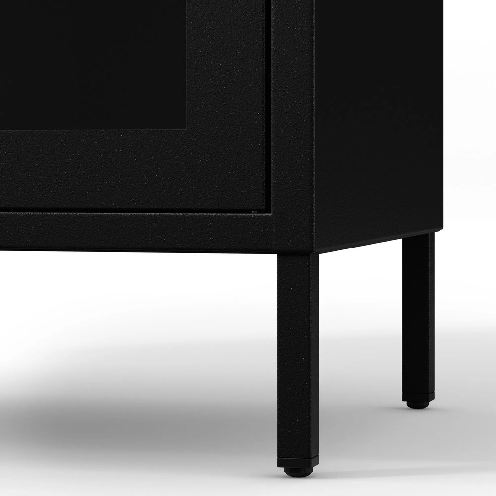 GINA Modern fekete alacsony üveges vitrin 800 x 1015 x 400 mm