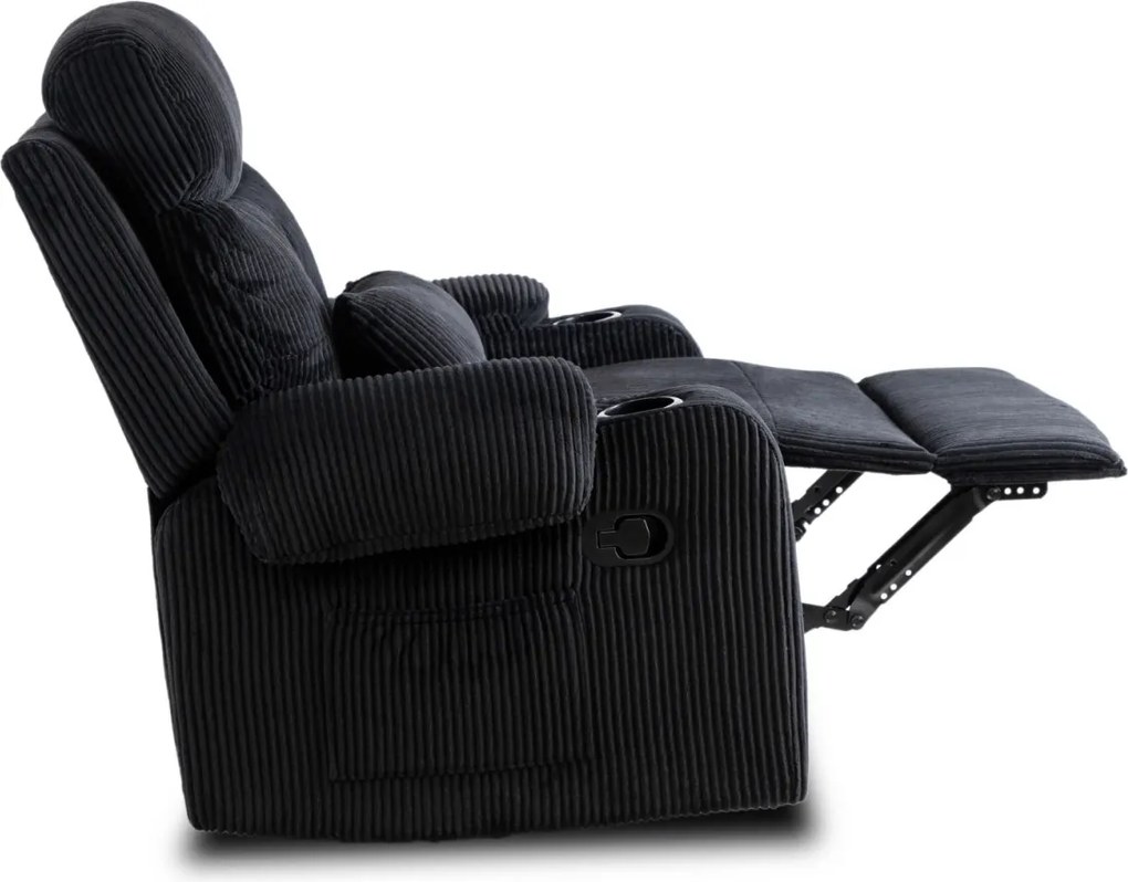 Dönthető fotel fekete kordbársony, TORRES