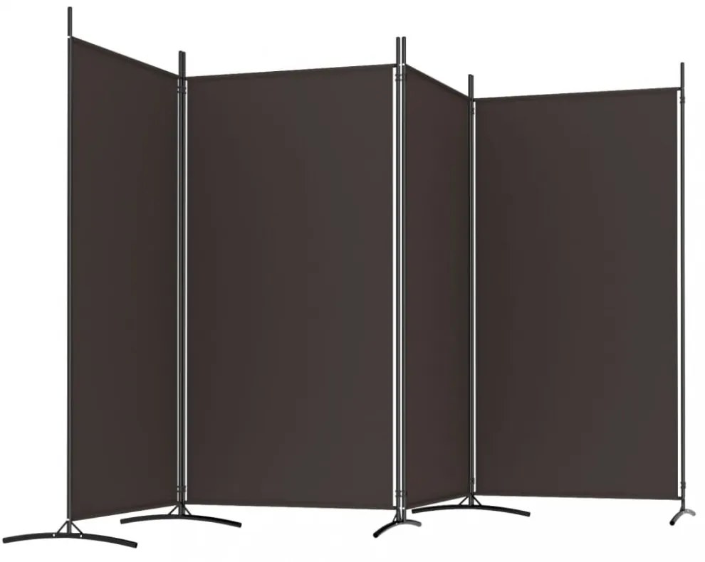 4 paneles barna szövet térelválasztó 346x180 cm