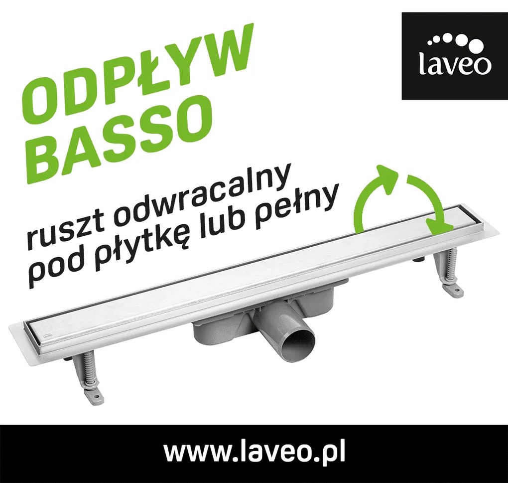 Laveo Basso, lineáris lefolyó ráccsal 70 cm, fekete, LAV-COB_771S