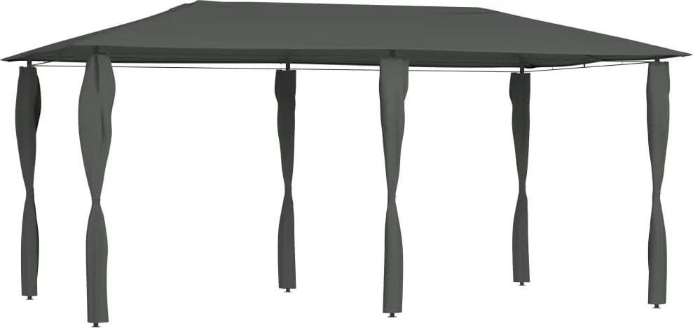 vidaXL antracit pavilon oszlop takarókkal 2,98 x 5,3 x 2,59 m 160 g/m²