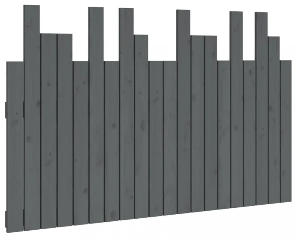 szürke tömör fenyőfa fali fejtámla 127,5 x 3 x 80 cm