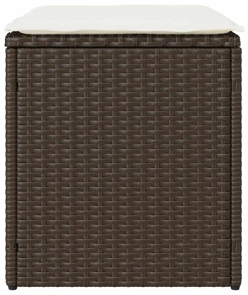 2 db barna polyrattan kerti szék párnával 40x40x43 cm
