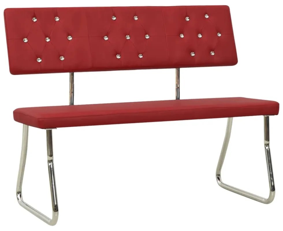 vörösbor színű műbőr pad 110 cm
