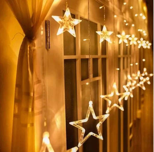 LED-es fényfüggöny karácsonyfa ünnep meleg 120 4,7m