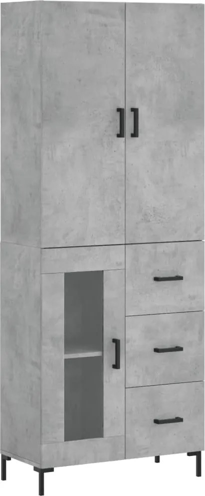 vidaXL betonszürke szerelt fa magasszekrény 69,5 x 34 x 180 cm