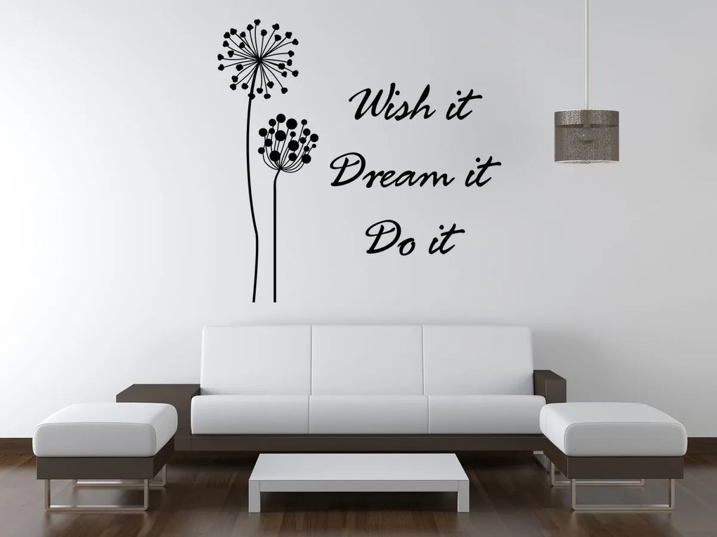 Gario Falmatrica Wish it dream it do it Szín: Fekete-Matt, Méret: 50 x 50 cm
